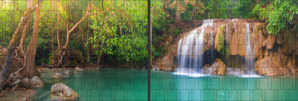 Wasserfall XL - Fotodruck Panorama Zaunposter