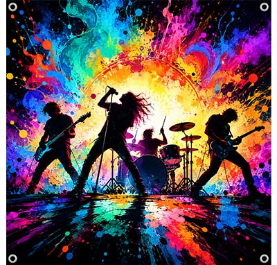 Bandlogo Banner Backdrops mit Wunschmotiv Druck