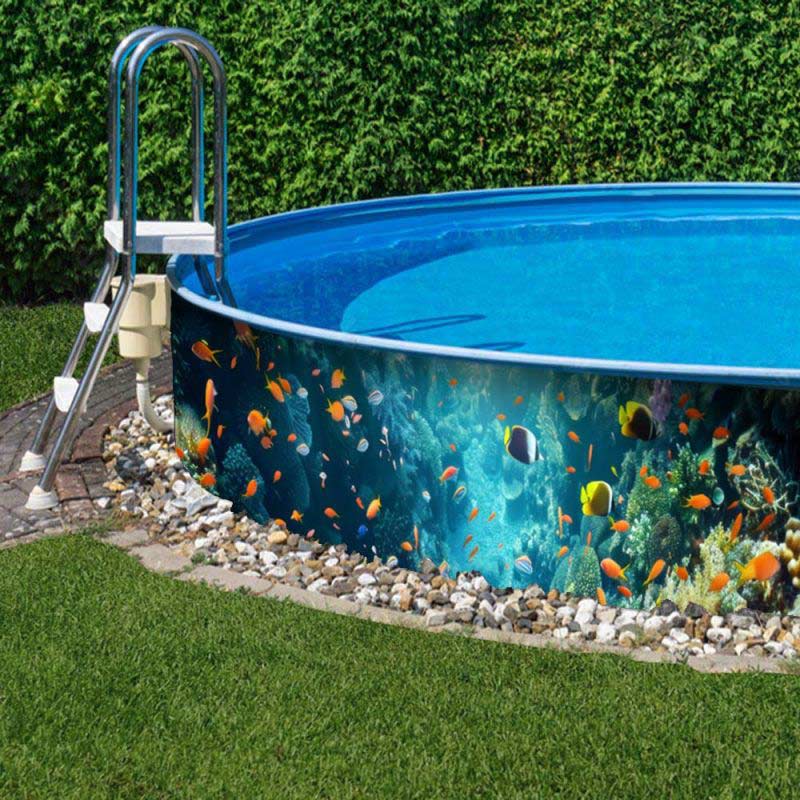 M-tec print® bunte Poolverkleidung Banner "Tiefsee Oase"