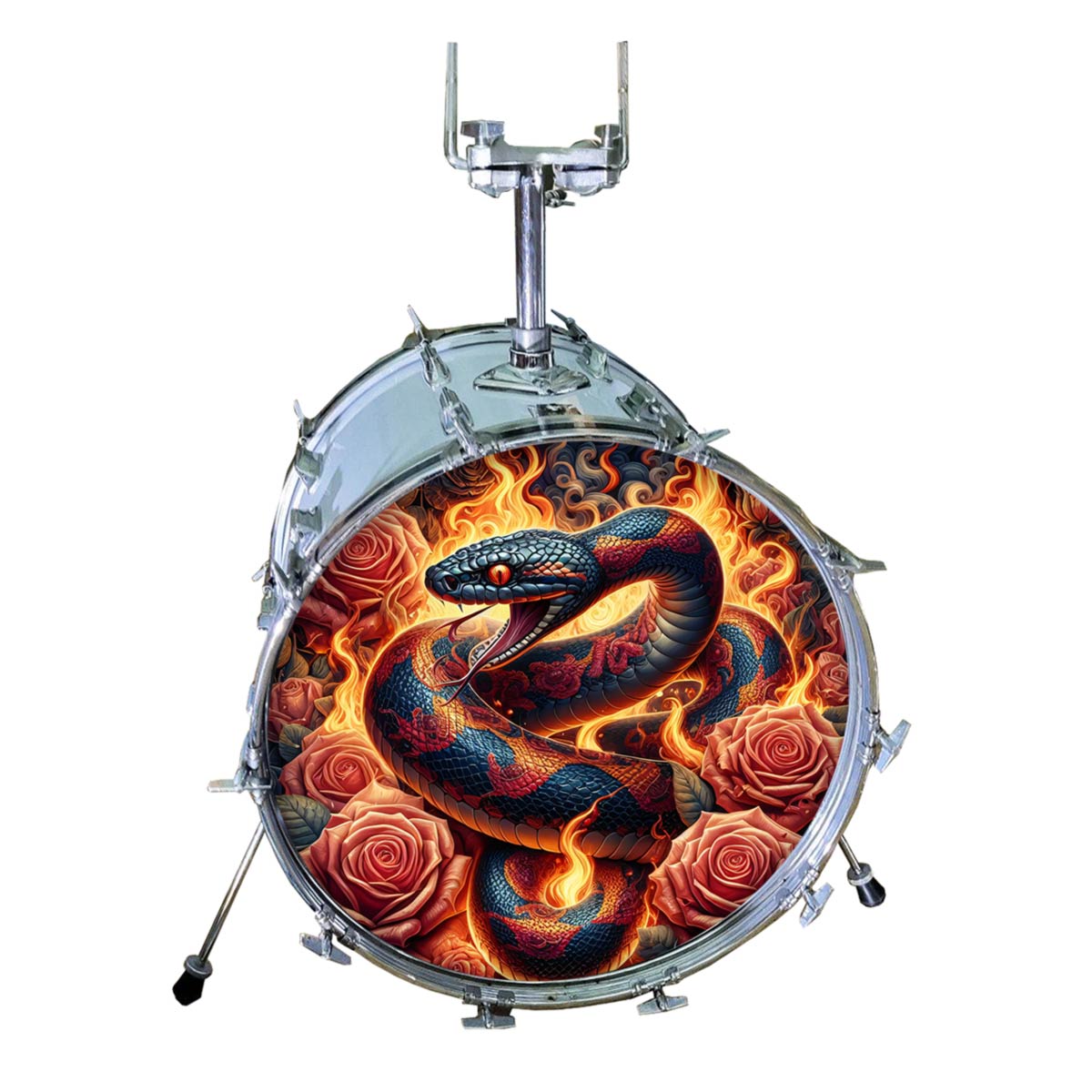 M-tec print® Bass Drum Fell - Motiv: Snake