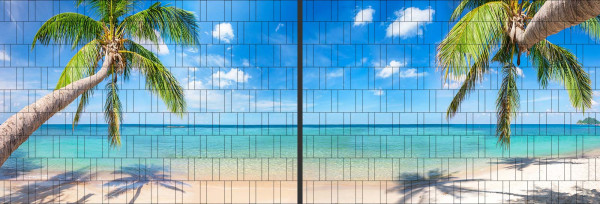 Tropischer Strand XL - Fotodruck Panorama Zaunposter 