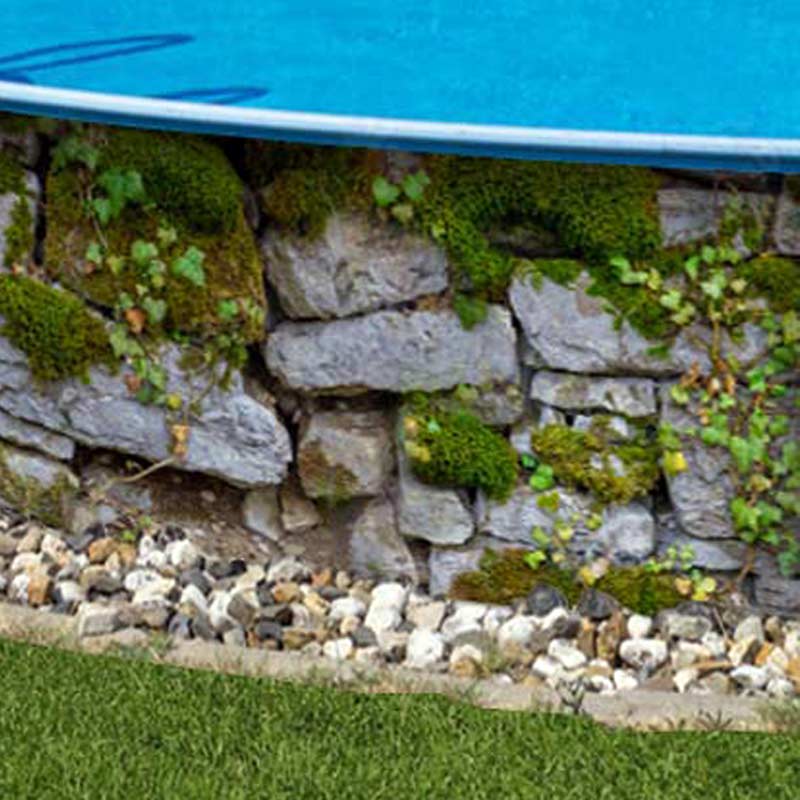 M-tec print® Bedruckte Qualitäts Poolverkleidung "Brunnen Mauer" 