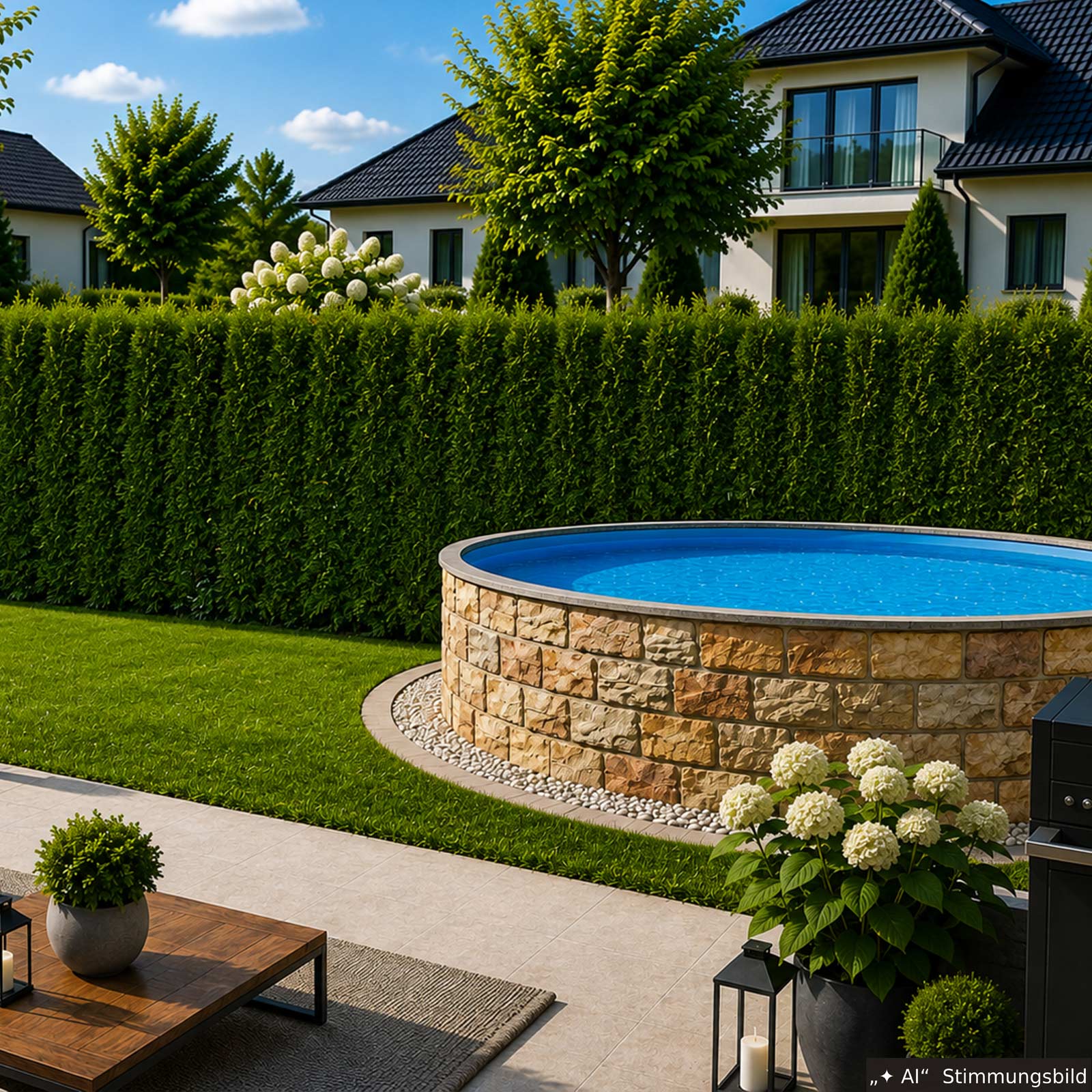 M-tec print® Qualitäts Poolverkleidung Natursandstein