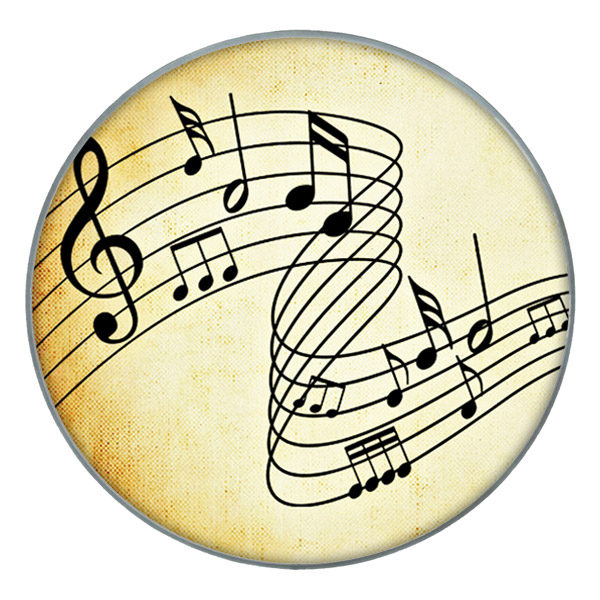  M-tec print® Bass Drum Fell - Dancing Notes 