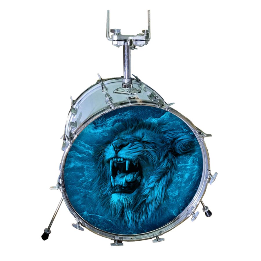 M-tec print® Bass Drum Fell - Lion Wave