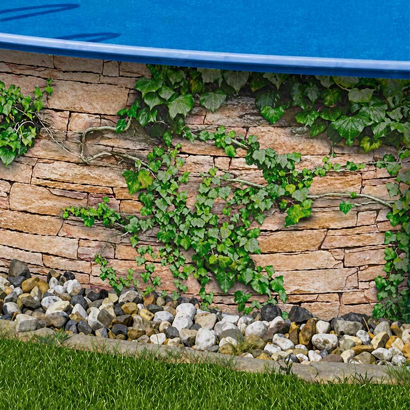 M-tec print® Bedruckte Qualitäts Poolplane "Efeumauer" 