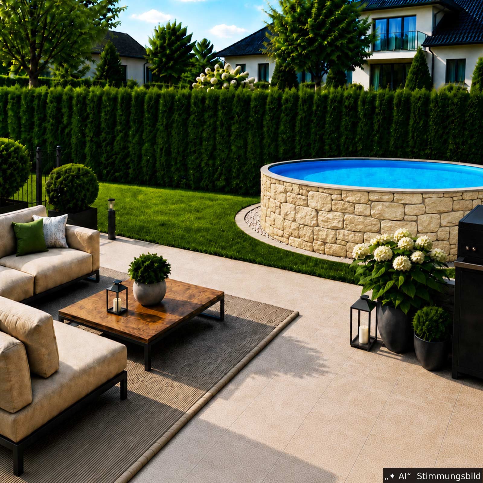 M-tec print® Poolverkleidung Druck "Sandstein Toscana"