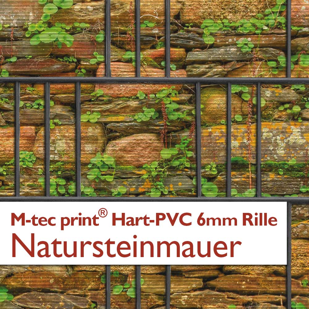 "M-tec print®" Hart-PVC 6mm Rille - Natursteinmauer