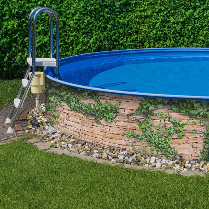 M-tec print® Bedruckte Qualitäts Poolplane "Efeumauer" 