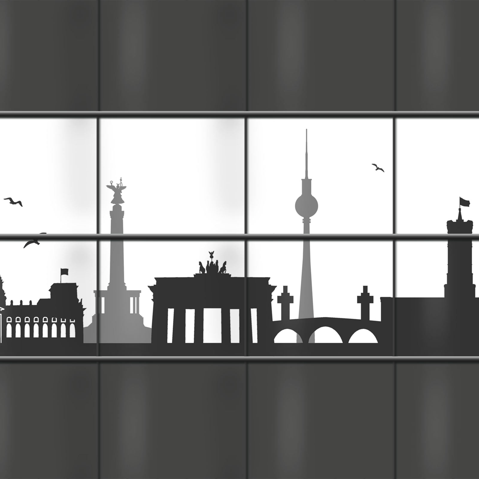 PVC Sichtschutz Streifen - Berlin Skyline