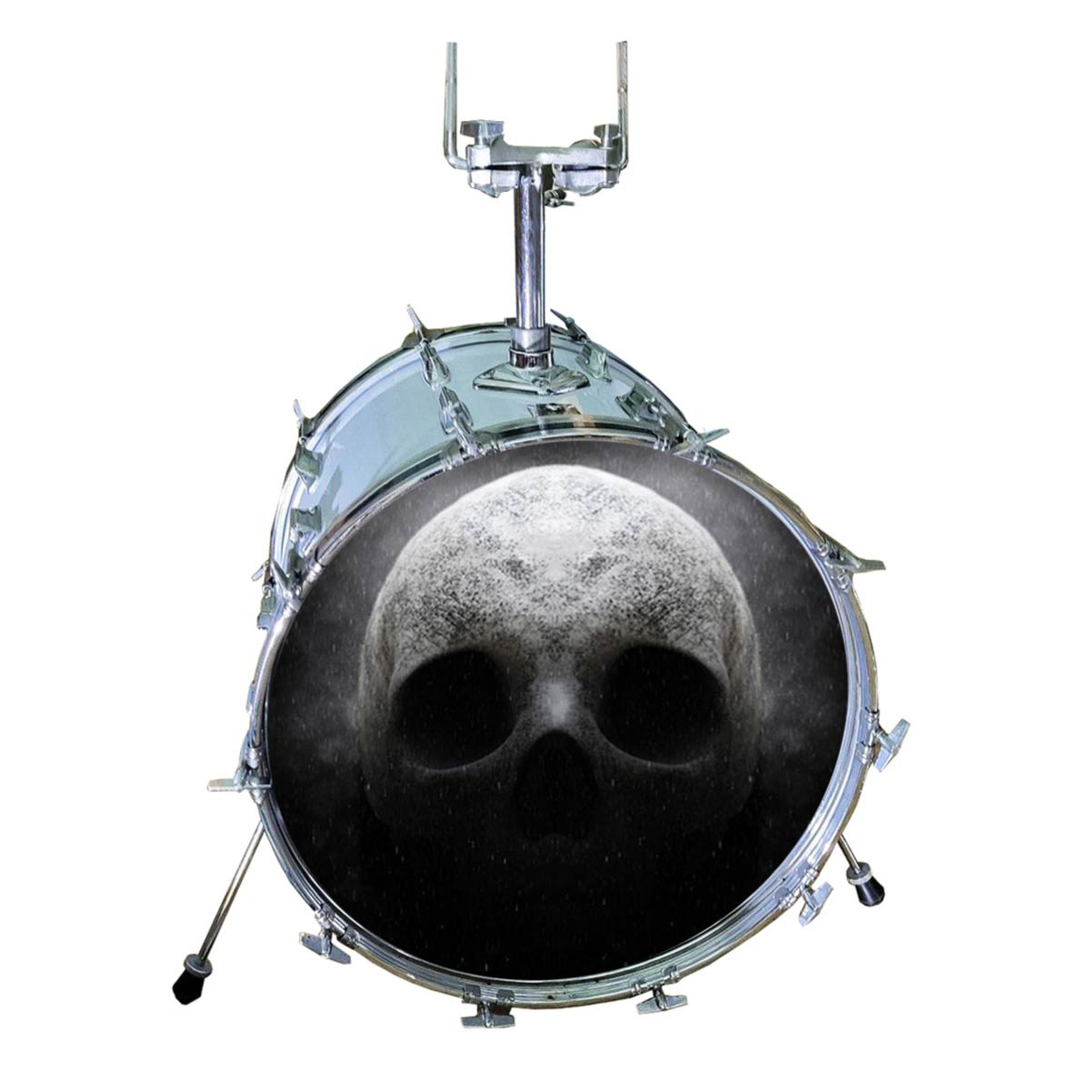 M-tec print® Bass Drum Fell - Totenkopf Motiv