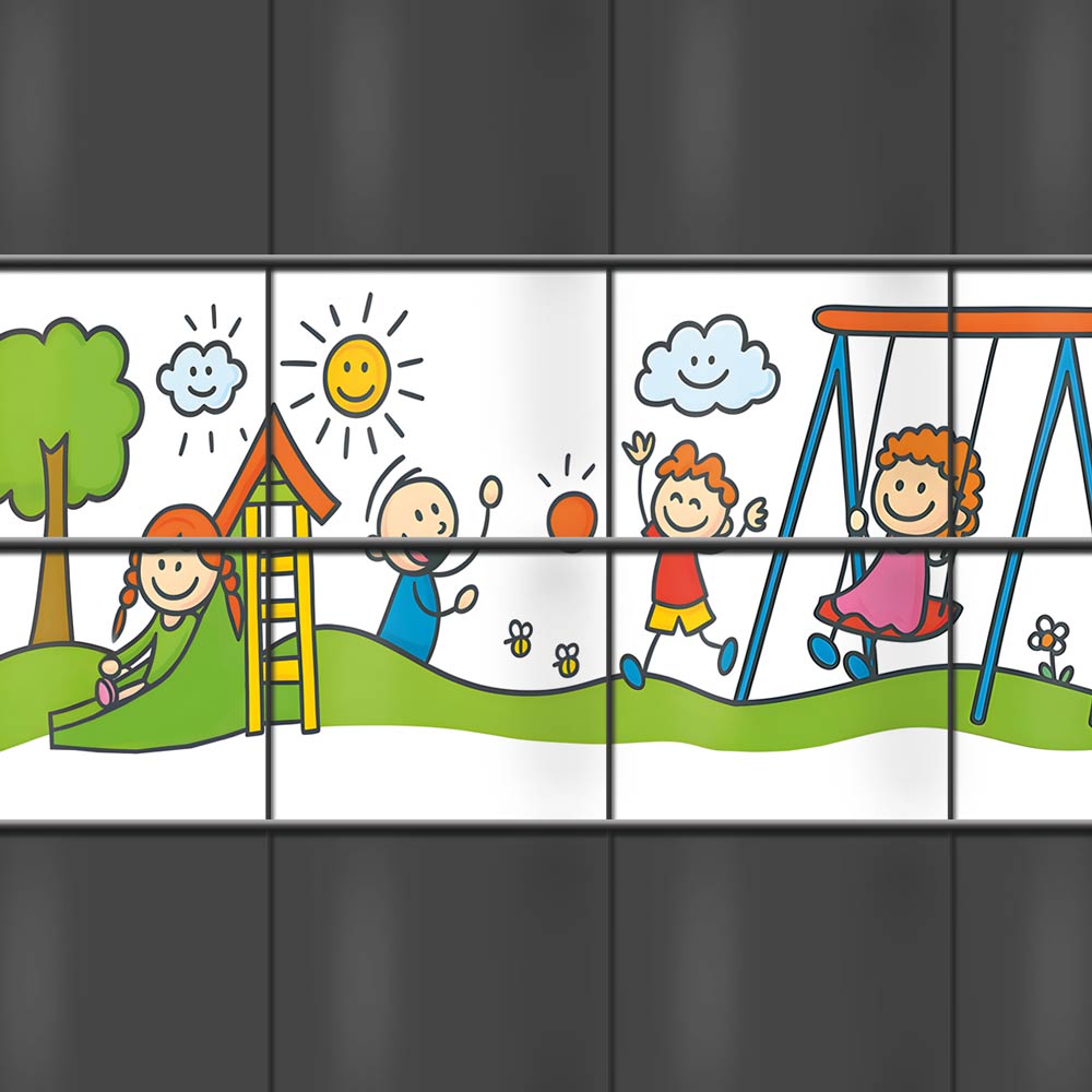 Kindergarten Sichtschutz Streifen