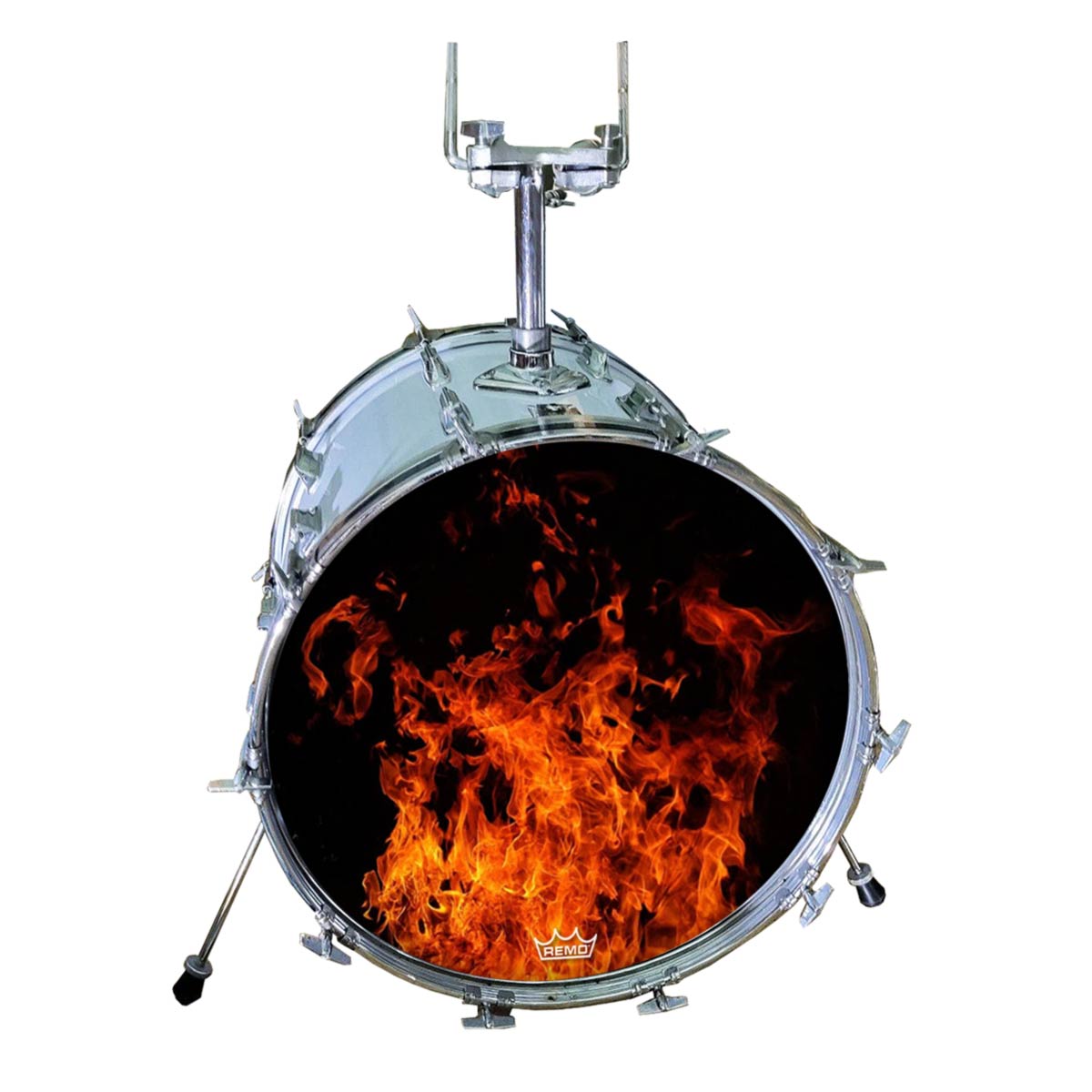 M-tec print® Bass Drum Fell - Motiv Flamme