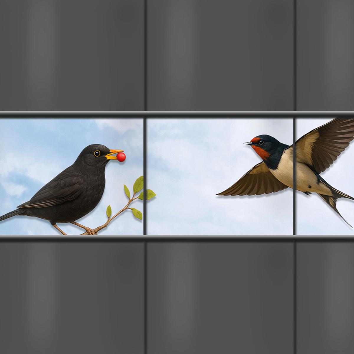 M-tec Kreativstreifen Bunter Vogelmix