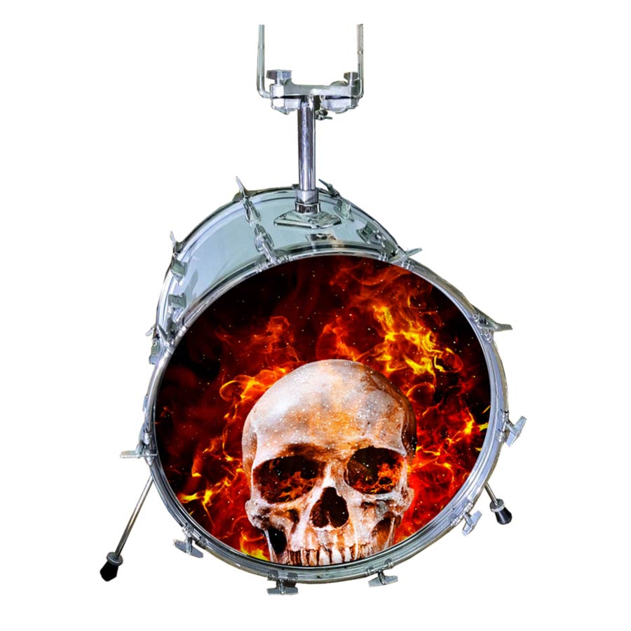 M-tec print® Bass Drum Fell - Skullburn