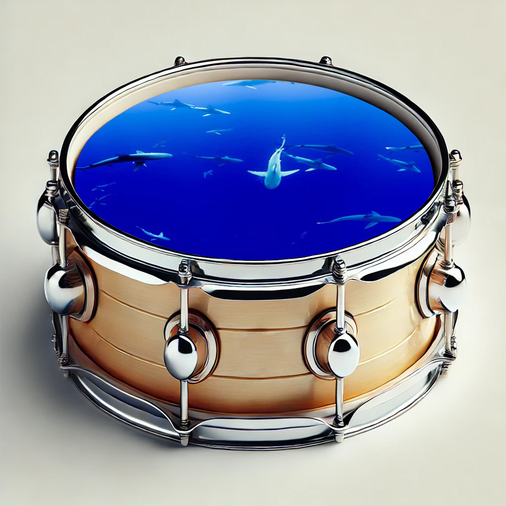 M-tec print® Bass Drum Fell - Deep Sea