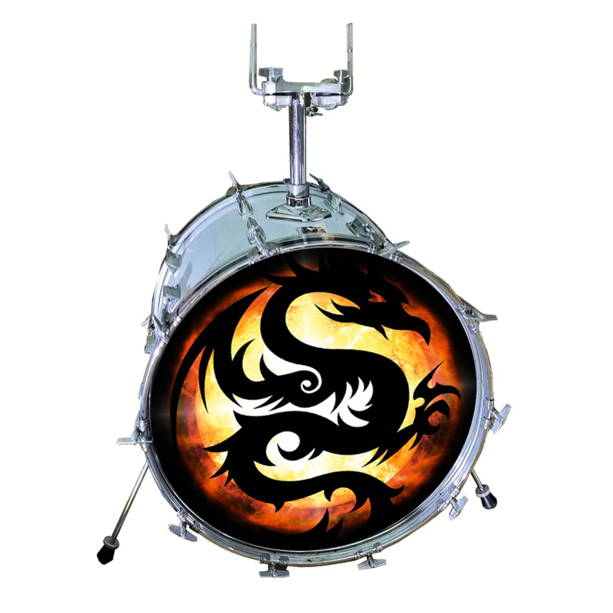 M-tec print® Bass Drum Fell - Shadow Dragon