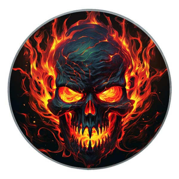 M-tec print® Bass Drum Fell - Fire Skull