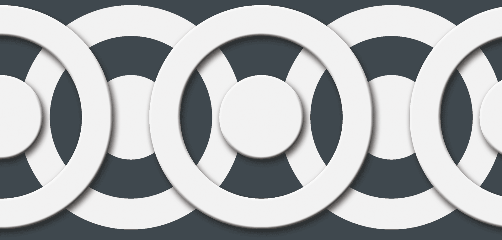 PVC Design Streifen Motiv  Circle Point-anthrazit - weiß-3er Pack