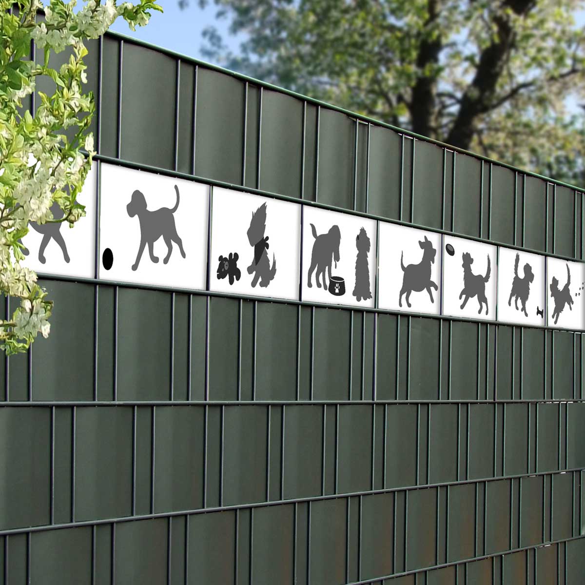 Tier Zaunstreifen - Playing Dogs