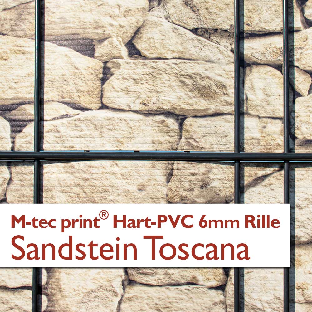 "M-tec print®" Hart-PVC 6mm Rille - Sandstein Toscana 