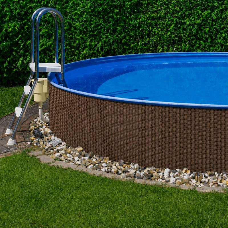 Schokobraune Rattan Pool Verkleidungen nach Wunsch Maß 
