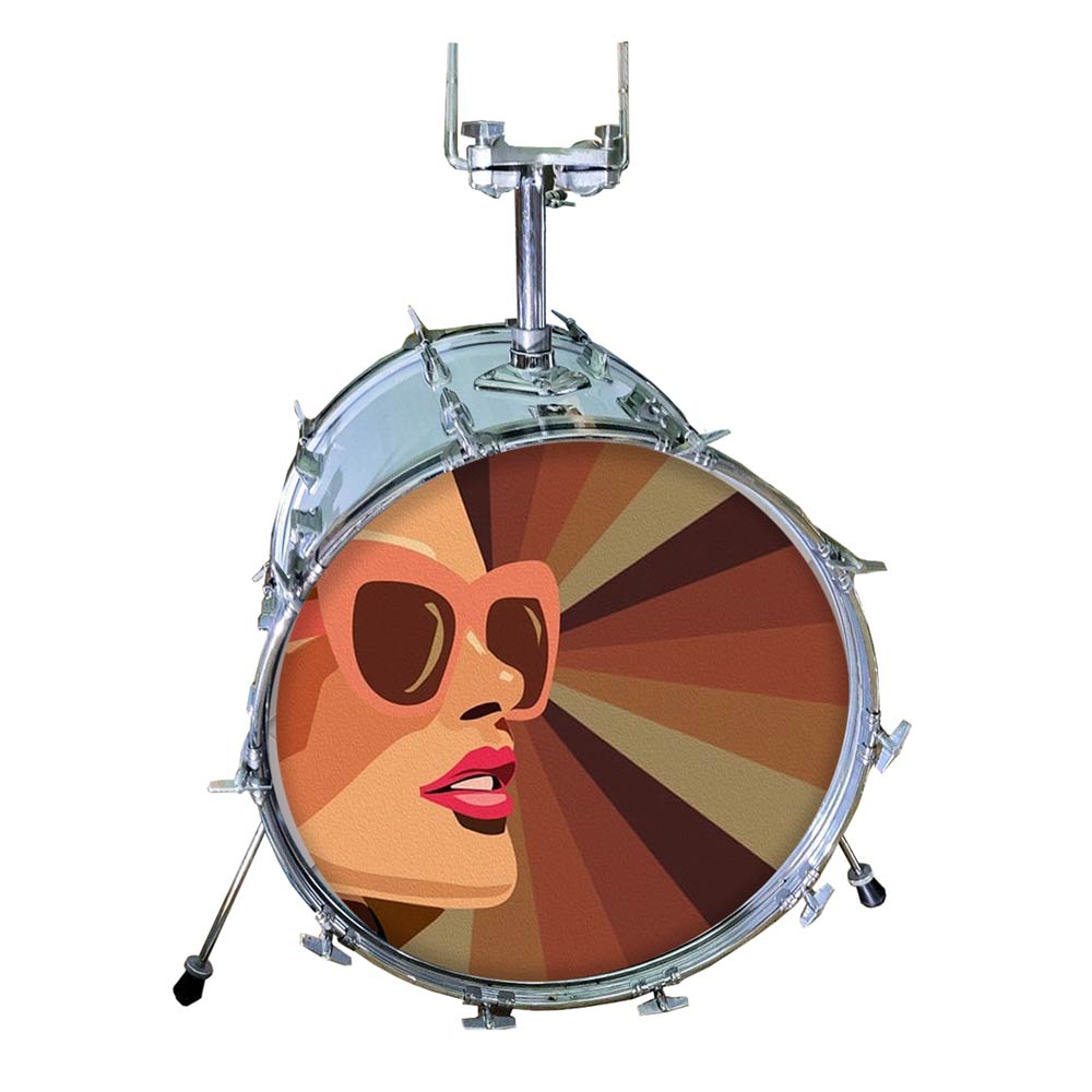 M-tec print® Bass Drum Fell - Retro Vibes