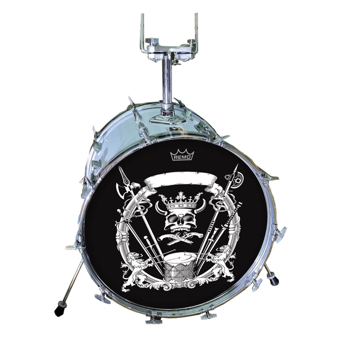 M-tec print® Bass Drum Fell - Skull Emblem | Wappen