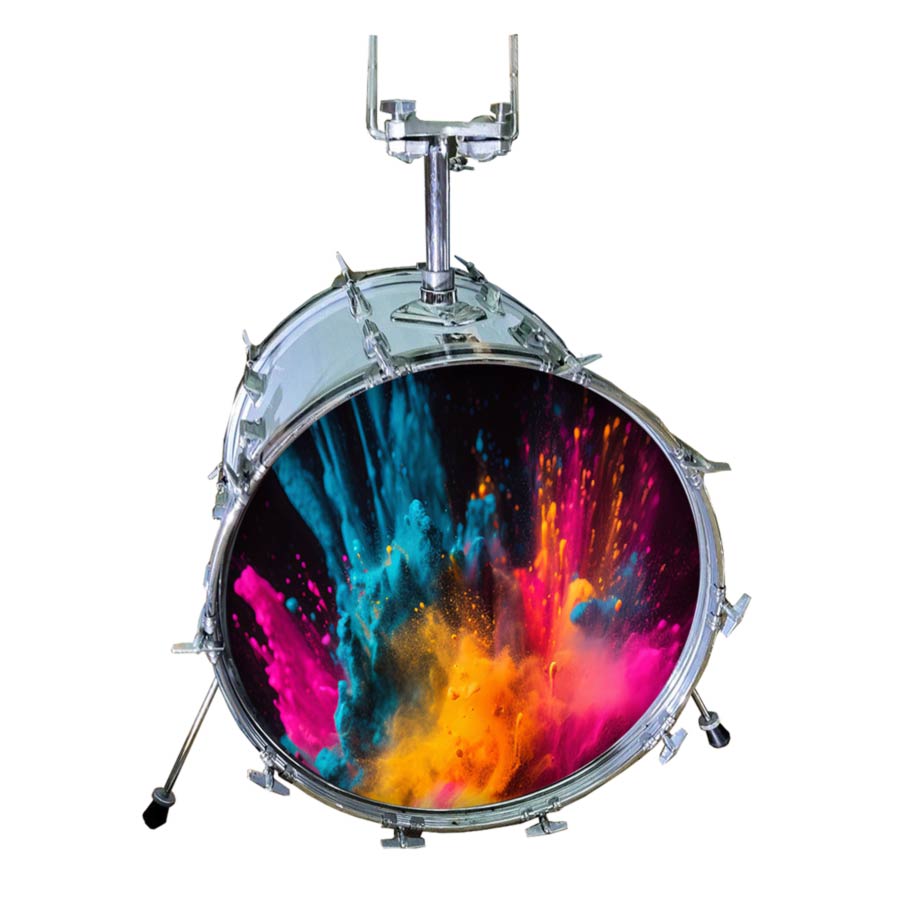 Bass Drum Fell bedruckt | Color Splash