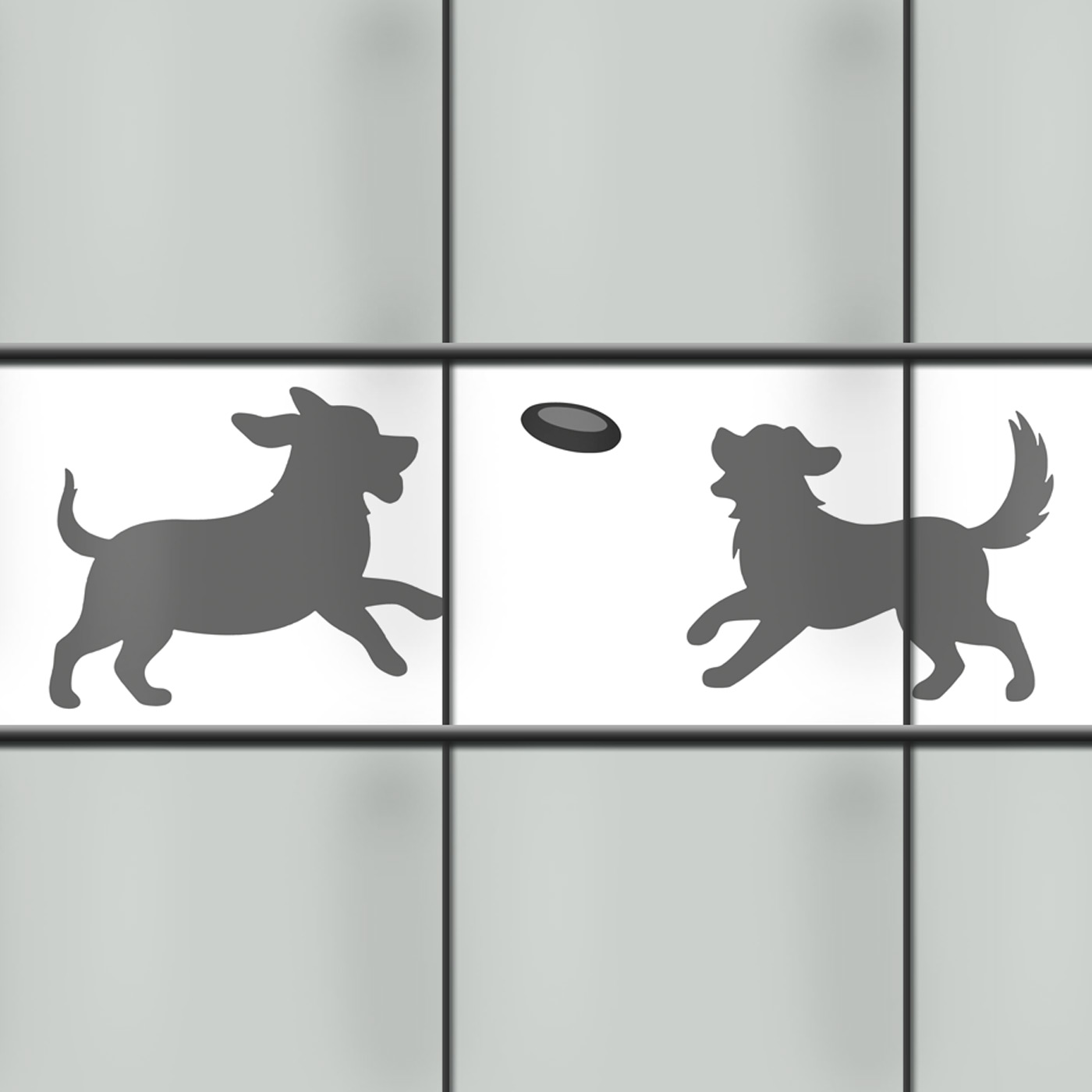 Tier Zaunstreifen - Playing Dogs
