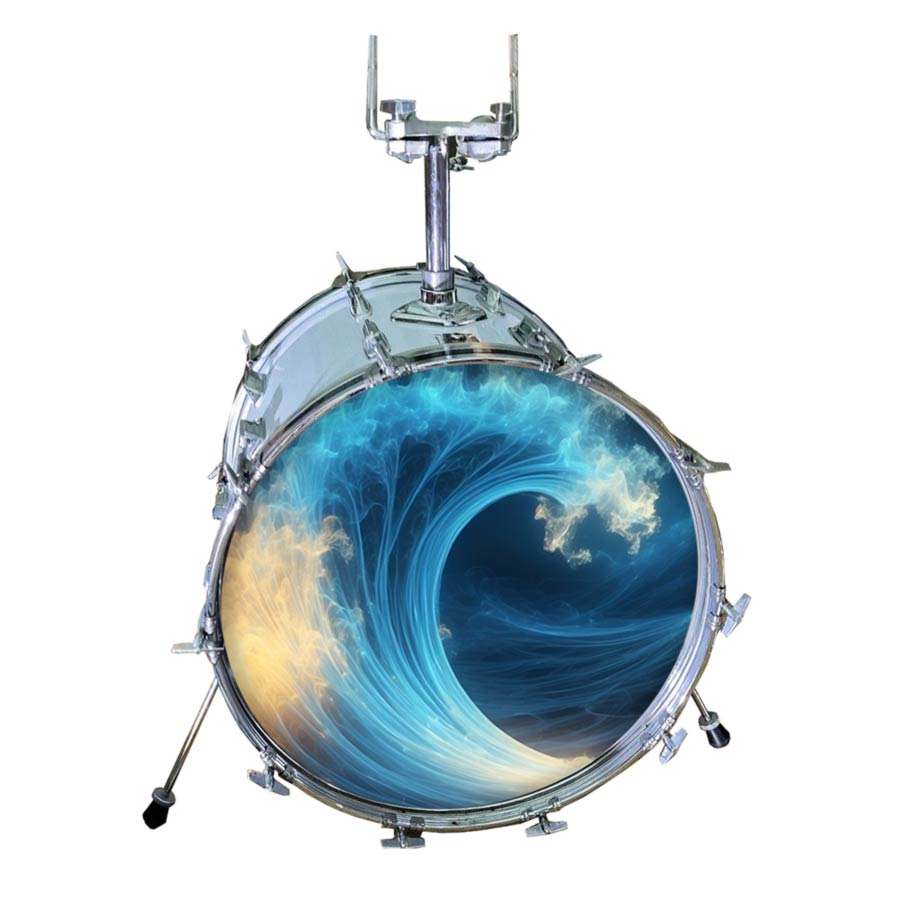 M-tec print® Bass Drum Fell - Shiny Wave