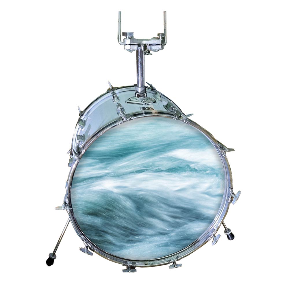 Bass Drum Fell bedruckt | Blue Drift