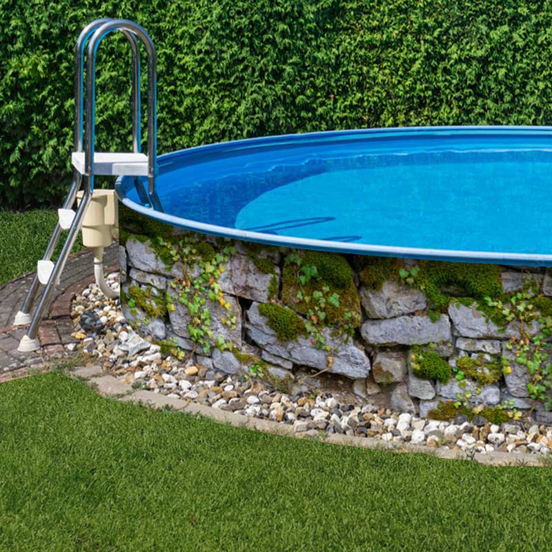 M-tec print® Bedruckte Qualitäts Poolverkleidung "Brunnen Mauer" 