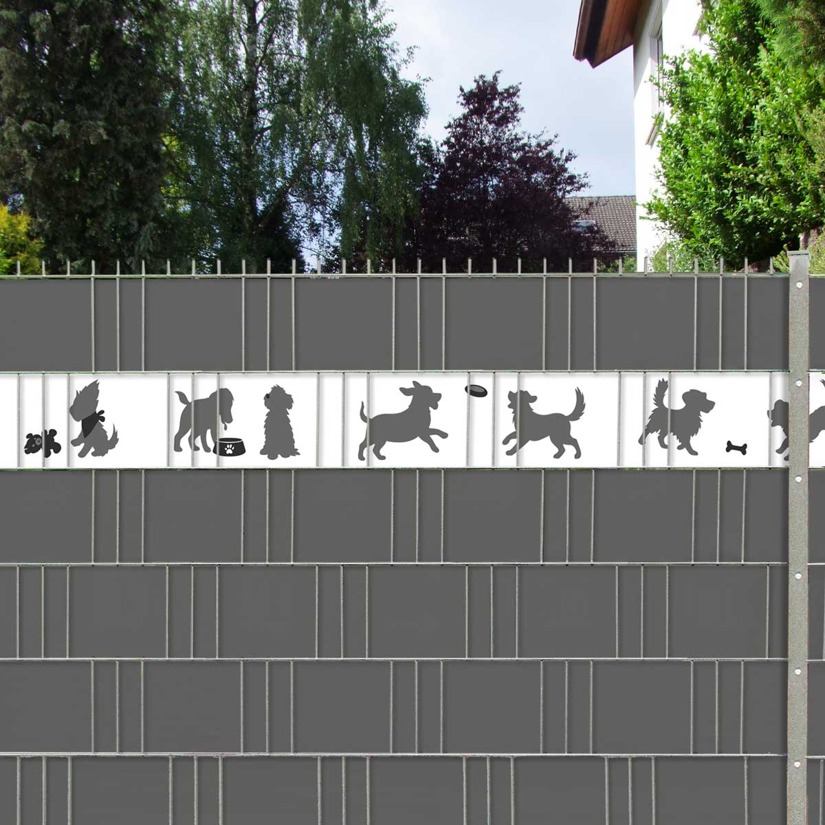 Tier Zaunstreifen - Playing Dogs