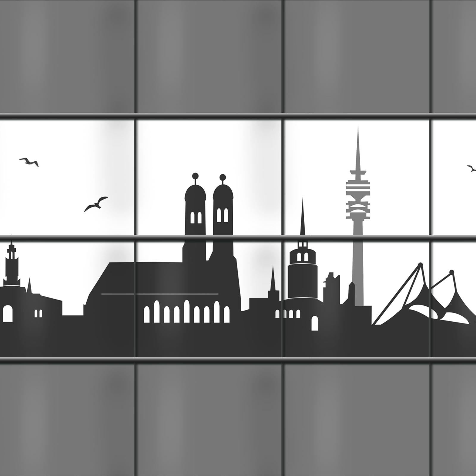Sichtschutz Streifen - München Skyline