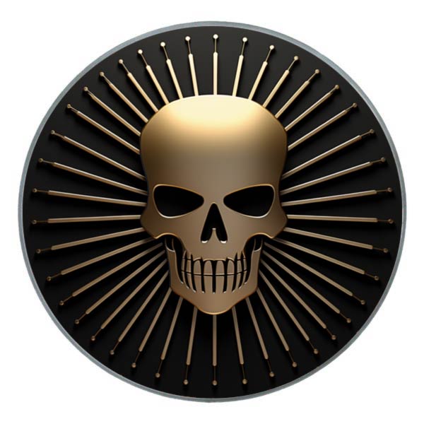 M-tec print® Bass Drum Fell - Golden Skull