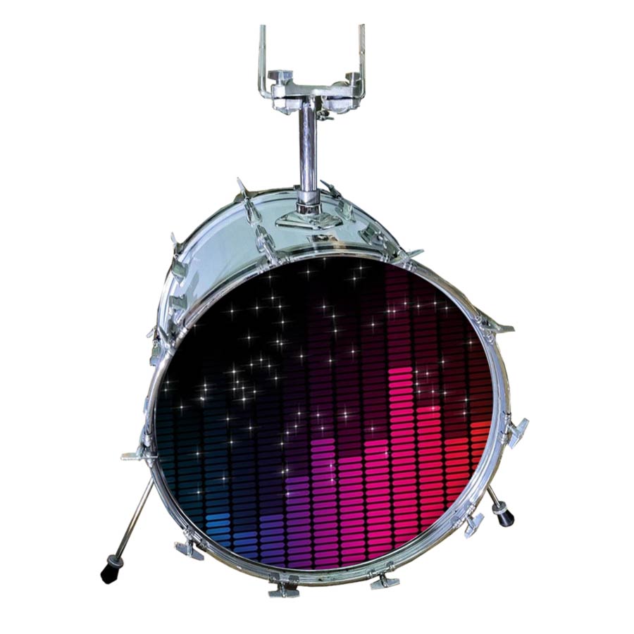 M-tec print® Bass Drum Fell - Neon Vibes