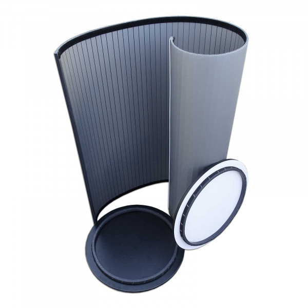 Messetheke, Stehtisch, rund 45 cm, ohne Banner-Display