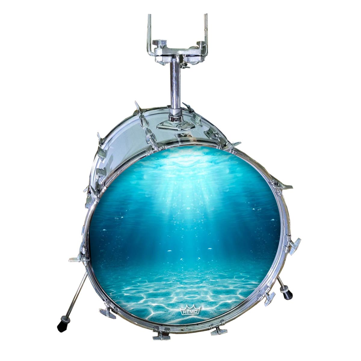 M-tec print® Bass Drum Fell - Motiv "Underwater"