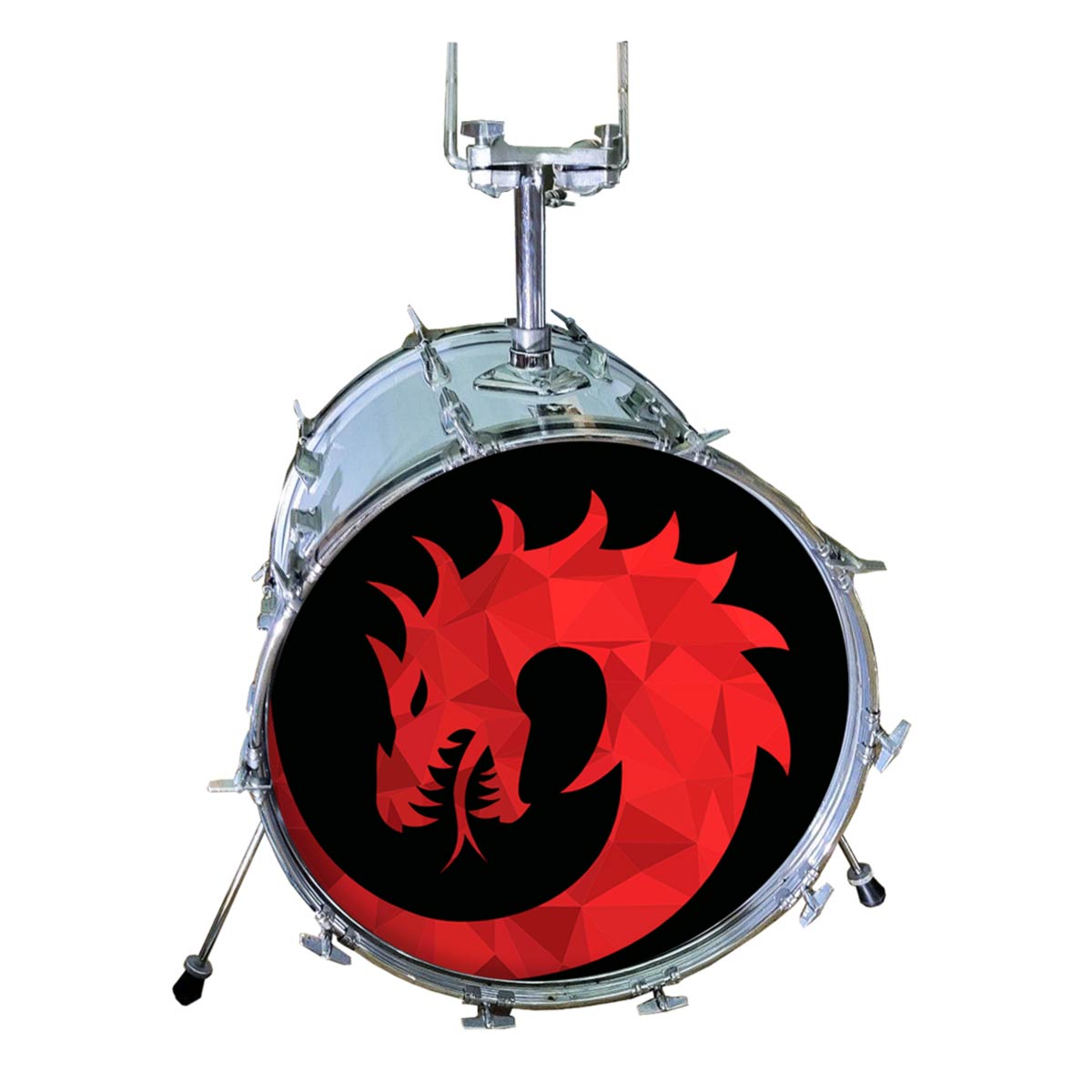 M-tec print® Bass Drum Fell - Red Dragon 
