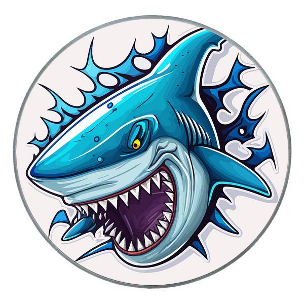 M-tec print® Bass Drum Fell - Wild Shark