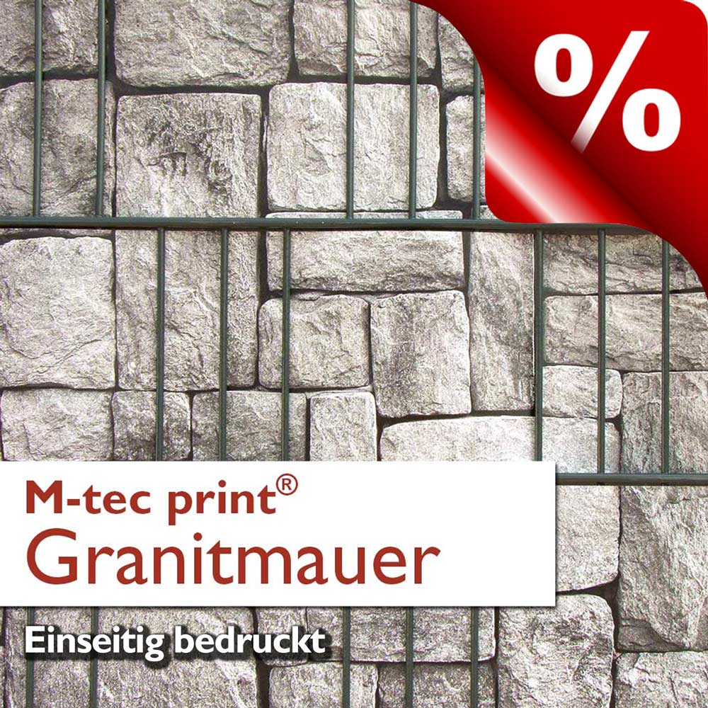 B-Ware | M-tec print "Granitmauer" | 3er Pack - einseitig