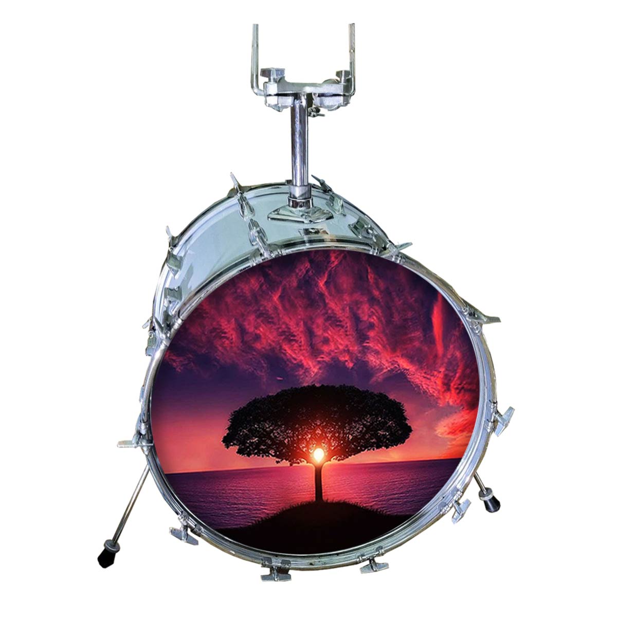M-tec print® Bass Drum Fell - Motiv Sunset 