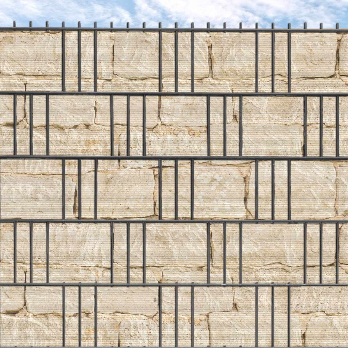 "M-tec print®" Hart-PVC 6mm Rille - Sandsteinmauer