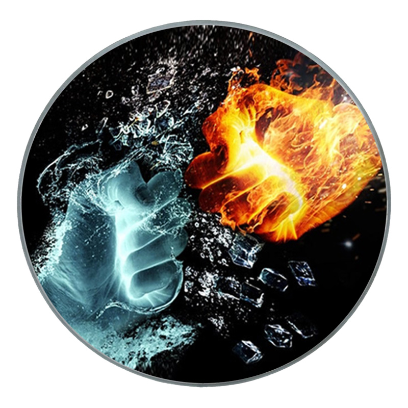 M-tec print® Bass Drum Fell - Motiv "Fire & Ice"