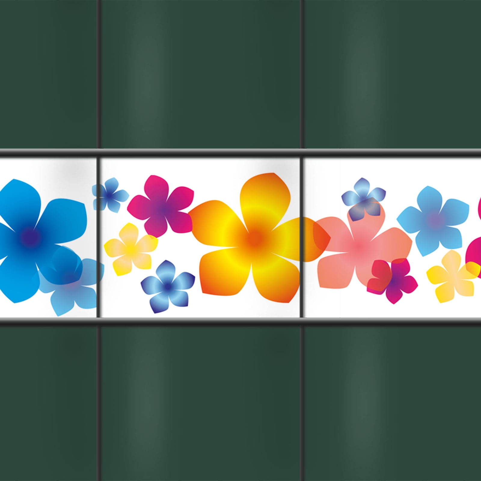 Sichtschutz Streifen Motiv - Bunte Blumen