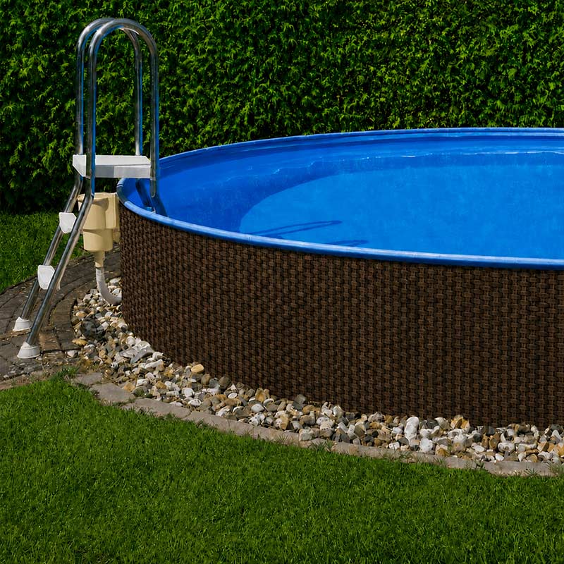 Braune Rattanmatten Pool -Verkleidung  in Wuschgrössen