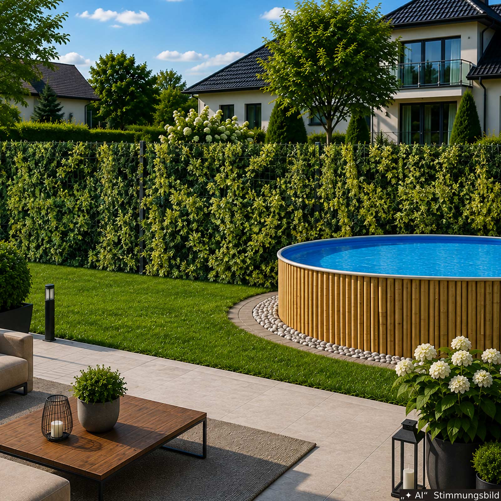 M-tec print® Brilliante Poolverkleidung "Bambus" Design