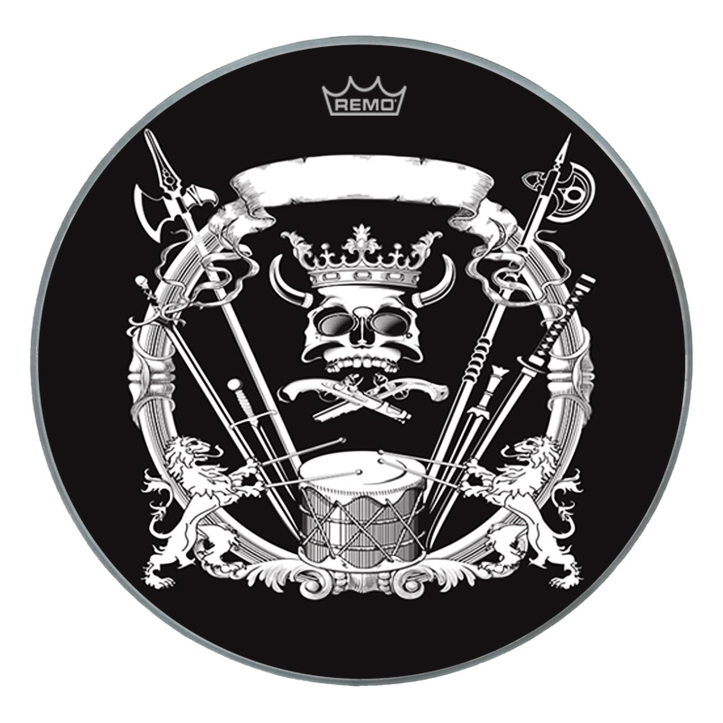 M-tec print® Bass Drum Fell - Skull Emblem | Wappen